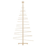 Albero di Natale Decorativo in Legno 180 cm Legno Massello Pino