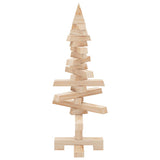 Albero di Natale Decorativo in Legno 60 cm Legno Massello Pino