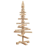 Albero di Natale Decorativo in Legno 90 cm Legno Massello Pino
