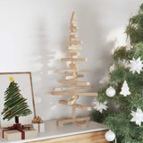 Albero di Natale Decorativo in Legno 90 cm Legno Massello Pino