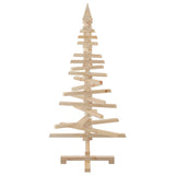 Albero di Natale Decorativo in Legno 120 cm Legno Massello Pino