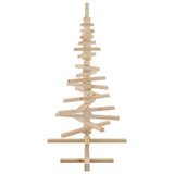Albero di Natale Decorativo in Legno 120 cm Legno Massello Pino