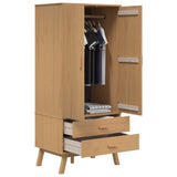 Armadio OLDEN Marrone 76,5x53x172 cm in Legno Massello di Pino