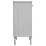 Comodino SENJA Aspetto Rattan Bianco 40x35x80 cm in Legno Pino