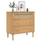 Cassettiera SENJA Aspetto Rattan Marrone 80x40x80 cm Legno Pino