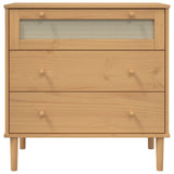 Cassettiera SENJA Aspetto Rattan Marrone 80x40x80 cm Legno Pino