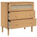Cassettiera SENJA Aspetto Rattan Marrone 80x40x80 cm Legno Pino