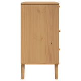 Cassettiera SENJA Aspetto Rattan Marrone 80x40x80 cm Legno Pino