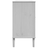 Credenza SENJA Aspetto Rattan Bianco 112x40x80 cm Massello Pino
