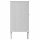 Credenza SENJA Aspetto Rattan Bianco 112x40x80 cm Massello Pino