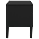 Mobile TV SENJA Aspetto Rattan Nero 106x40x49 cm Massello Pino