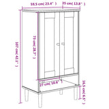 Scarpiera SENJA Aspetto Rattan Bianco 59,5x35x107 cm Massello