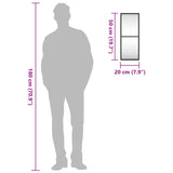 Specchio da Parete Nero 20x50 cm Rettangolare in Ferro