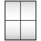 Specchio da Parete Nero 40x50 cm Rettangolare in Ferro