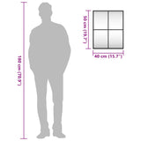 Specchio da Parete Nero 40x50 cm Rettangolare in Ferro