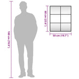 Specchio da Parete Nero 50x60 cm Rettangolare in Ferro