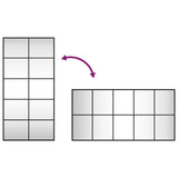 Specchio da Parete Nero 50x100 cm Rettangolare in Ferro