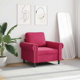 Poltrona Rosso Vino 60 cm Velluto