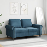 Divano a 2 Posti Blu 120 cm in Velluto