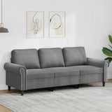 Divano a 3 Posti Grigio Scuro 180 cm in Velluto