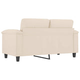 Divano a 2 Posti Beige 120 cm in Tessuto Microfibra