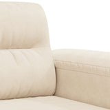 Divano a 2 Posti Beige 120 cm in Tessuto Microfibra