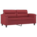 Divano a 2 Posti Rosso Vino 140 cm in Similpelle