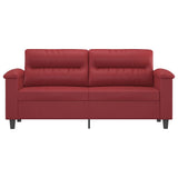 Divano a 2 Posti Rosso Vino 140 cm in Similpelle