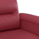 Divano a 2 Posti Rosso Vino 140 cm in Similpelle