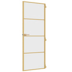 Porta Interni Sottile Oro 76x201,5cm Vetro Temperato Alluminio