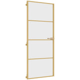 Porta Interni Sottile Oro 83x201,5cm Vetro Temperato Alluminio