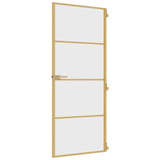 Porta Interni Sottile Oro 83x201,5cm Vetro Temperato Alluminio