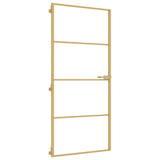 Porta Interni Sottile Oro 93x201,5cm Vetro Temperato Alluminio