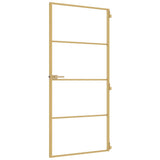Porta Interni Sottile Oro 93x201,5cm Vetro Temperato Alluminio