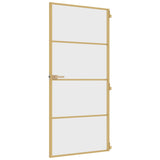 Porta Interni Sottile Oro 93x201,5cm Vetro Temperato Alluminio