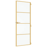 Porta Interni Sottile Oro 76x201,5cm Vetro Temperato Alluminio