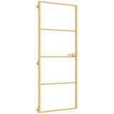 Porta Interni Sottile Oro 83x201,5cm Vetro Temperato Alluminio