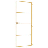 Porta Interni Sottile Oro 83x201,5cm Vetro Temperato Alluminio