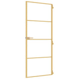 Porta Interni Sottile Oro 83x201,5cm Vetro Temperato Alluminio