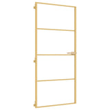 Porta Interni Sottile Oro 93x201,5cm Vetro Temperato Alluminio