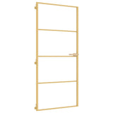 Porta Interni Sottile Oro 93x201,5cm Vetro Temperato Alluminio