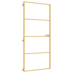 Porta Interni Sottile Oro 93x201,5cm Vetro Temperato Alluminio