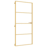 Porta Interni Sottile Oro 93x201,5cm Vetro Temperato Alluminio