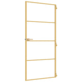 Porta Interni Sottile Oro 93x201,5cm Vetro Temperato Alluminio