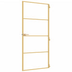 Porta Interni Sottile Oro 93x201,5cm Vetro Temperato Alluminio