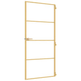 Porta Interni Sottile Oro 93x201,5cm Vetro Temperato Alluminio