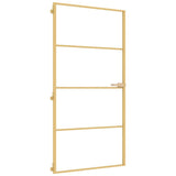 Porta Interni Sottile Oro 102,5x201,5 Vetro Temperato Alluminio