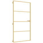 Porta Interni Sottile Oro 102,5x201,5 Vetro Temperato Alluminio