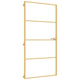 Porta Interni Sottile Oro 102,5x201,5 Vetro Temperato Alluminio