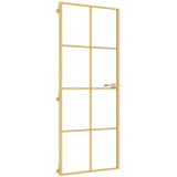 Porta Interni Sottile Oro 83x201,5cm Vetro Temperato Alluminio